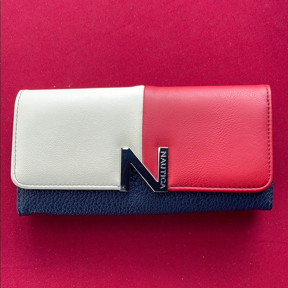 Nautica Red and White Clutch Modern Minimalist Design